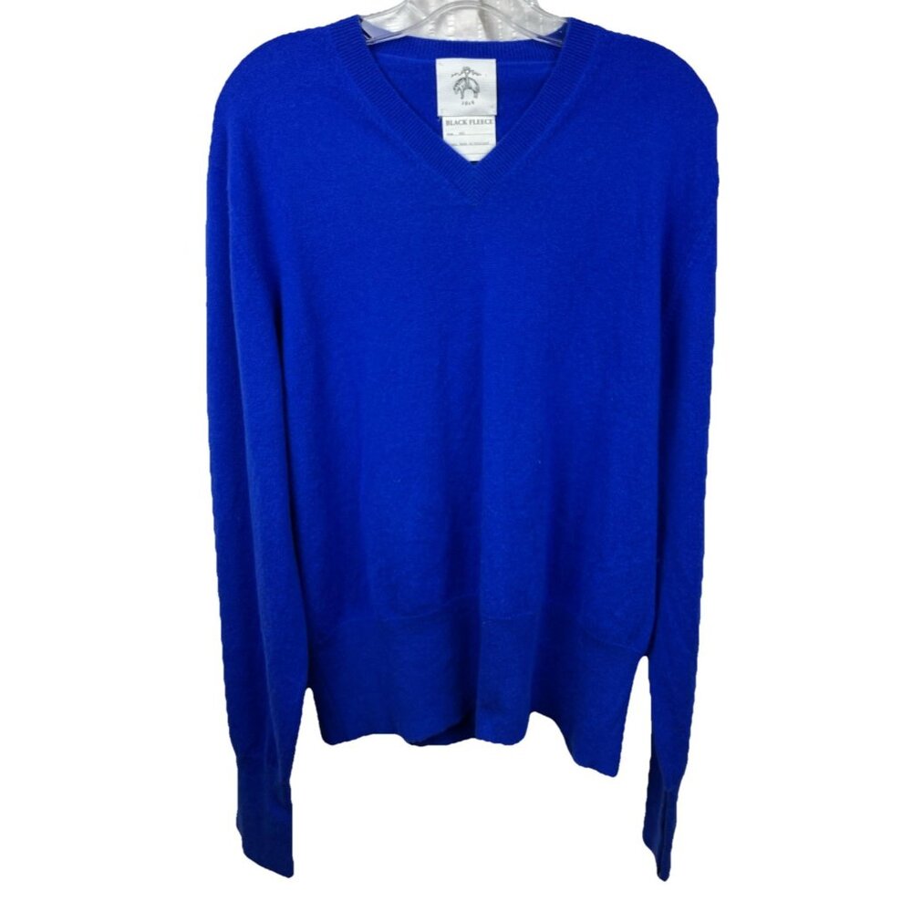 BB5 XL Black Fleece made in Scotland, cashmere V-neck sweater orange